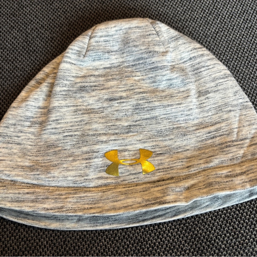 Under Armour Gray Storm Beanie with Gold Logo